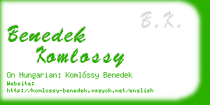 benedek komlossy business card
