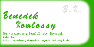 benedek komlossy business card